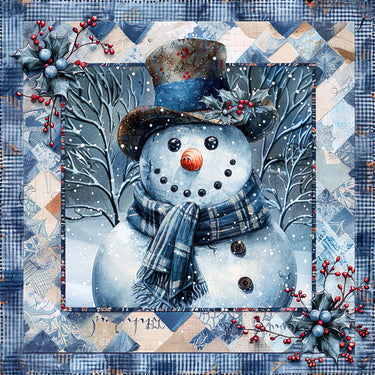 Blue Snowman Sign, DCO-102098, Sign For Wreath, 10x10in Metal Sign